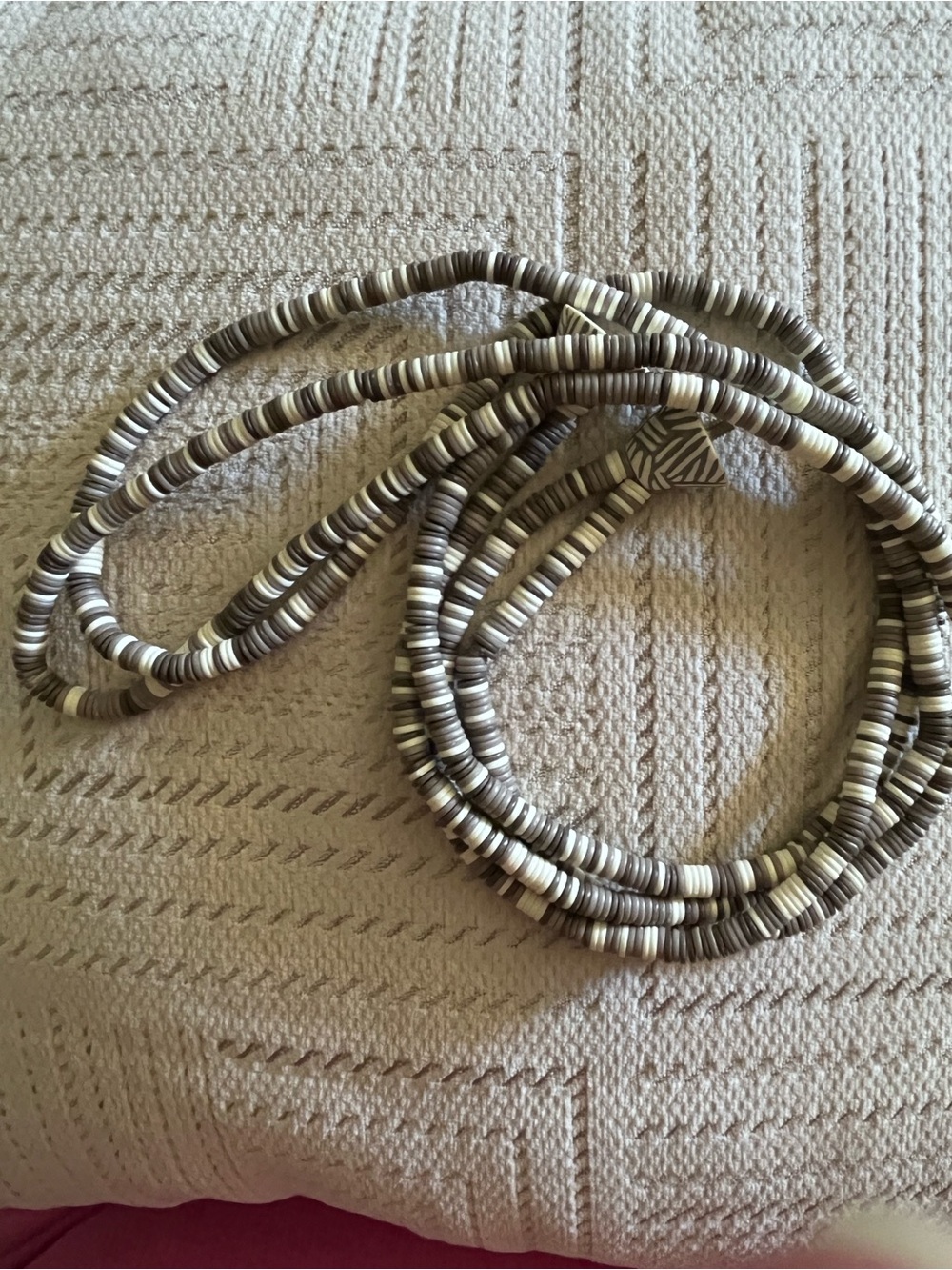 Vtg 80s Tribal Clay Bead Necklace Bracelet Set 36.5" - Picture 5 of 5
